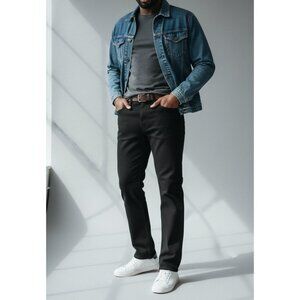 Vintage Wrangler Mens Black Polyester Pants 36x30 Durable & Comfortable